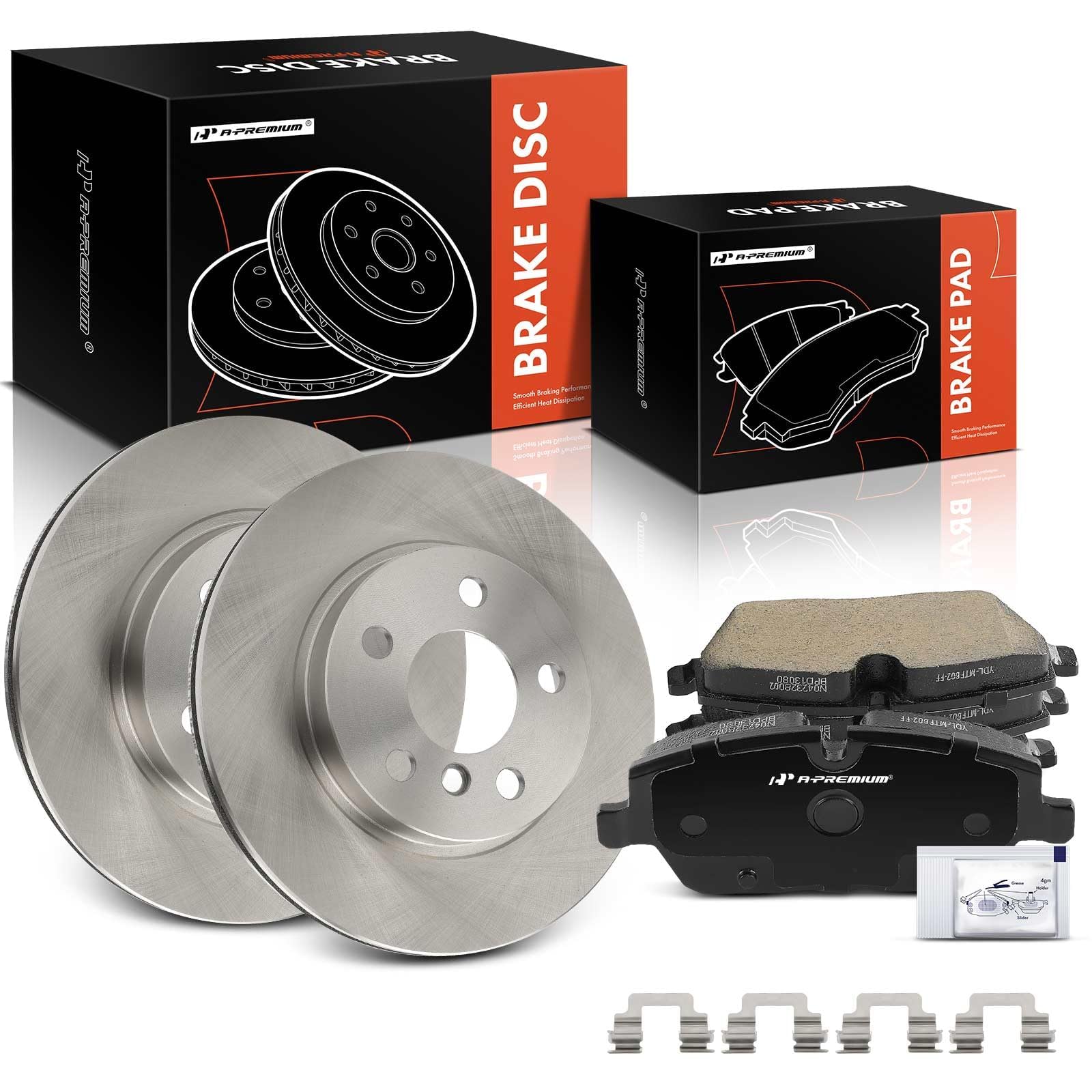 A-Premium 11.01 inch (279.8mm) Front Vented Disc Brake Rotors + Ceramic Pads Kit Compatible with Select BMW Models - i3 2014-2021, i3s 2018-2021, 6-PC Set