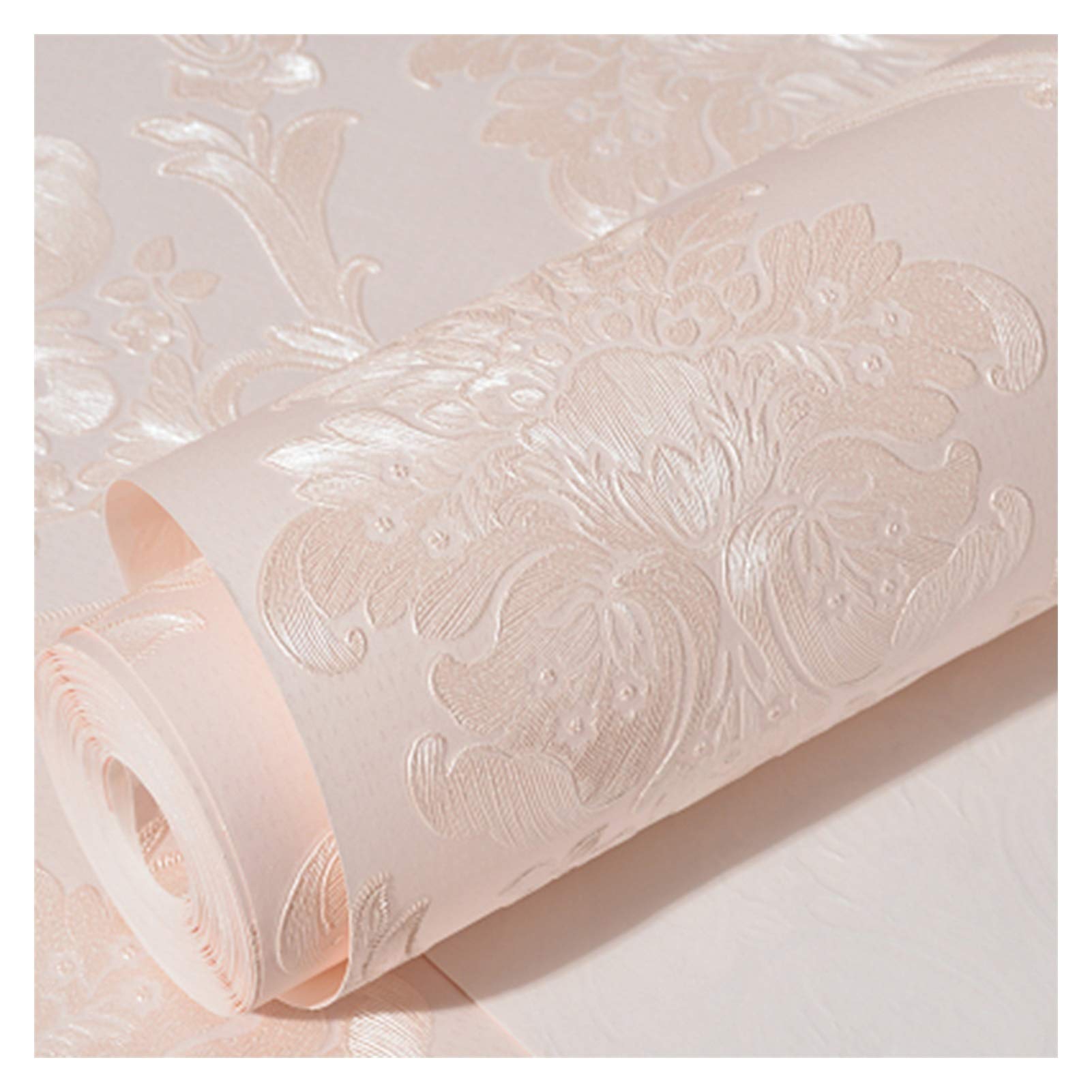 Carta da parati Carta Da Parati Autoadesiva Di Raso Rosa Europeo Fiore 3D Carta Da Parati Non Tessuta, Facile Da Pulire, 0.53x3m / 0.53x6m / 0.53x9m (Size : 0.53X6M)