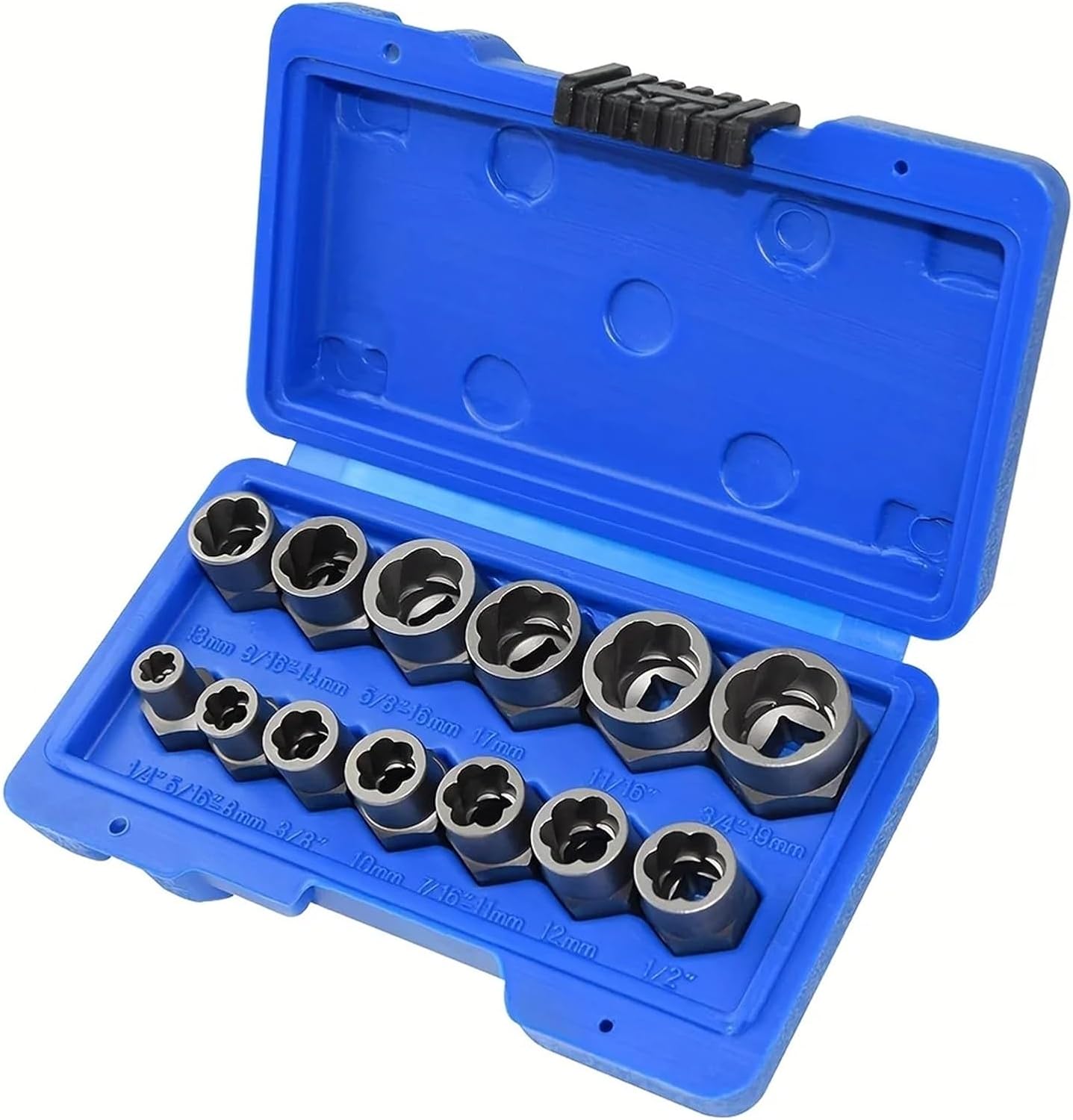 13Pcs Impact Damaged Bolt Nut Remover Extractor Socket Tool Set Nut Removal Wrench Car and Motorcycle Repair Tools