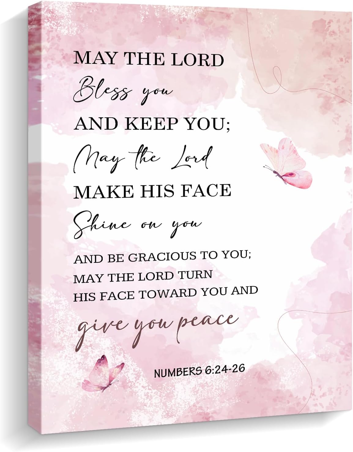 Kercan Pink Bathroom Decor Bible Verse Wall Art Framed Canvas Decor Pink Home Decoration Office Bedroom Bathroom Living Room Poster 12 "X16