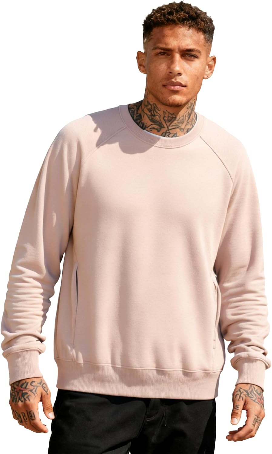 MagnaMan Crewneck Sweatshirt For Men - Long Sleeve Cotton Blend Oversized Crewneck Sweatshirt - Image 2