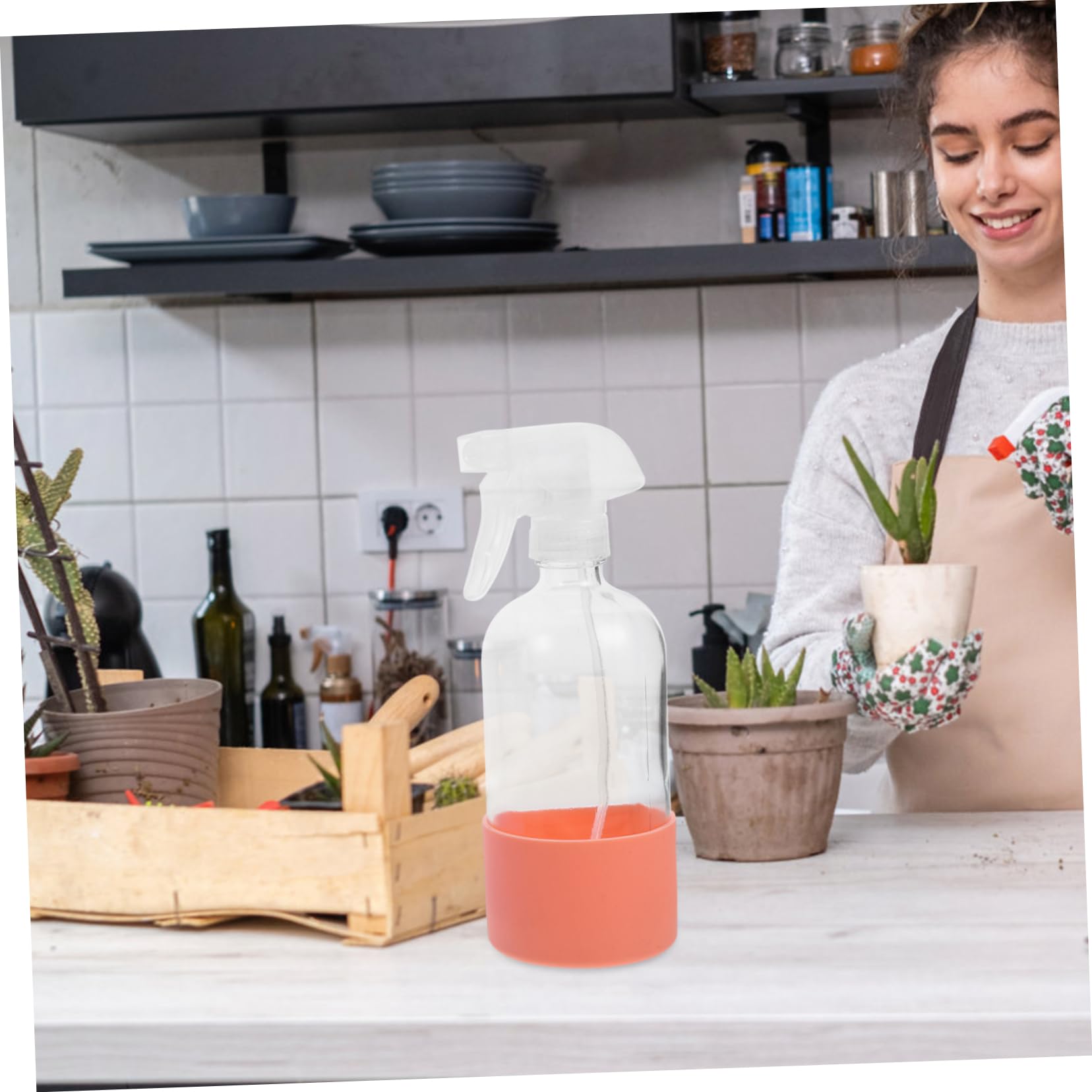 3stücke Glas-sprühflaschen Mit Rutschfestem Silikonboden Transparente Pflanzensprühflaschen Mit Feinem Gleichmäßigem Sprühnebel Wiederbefüllbar Für Garten Und Reinigung