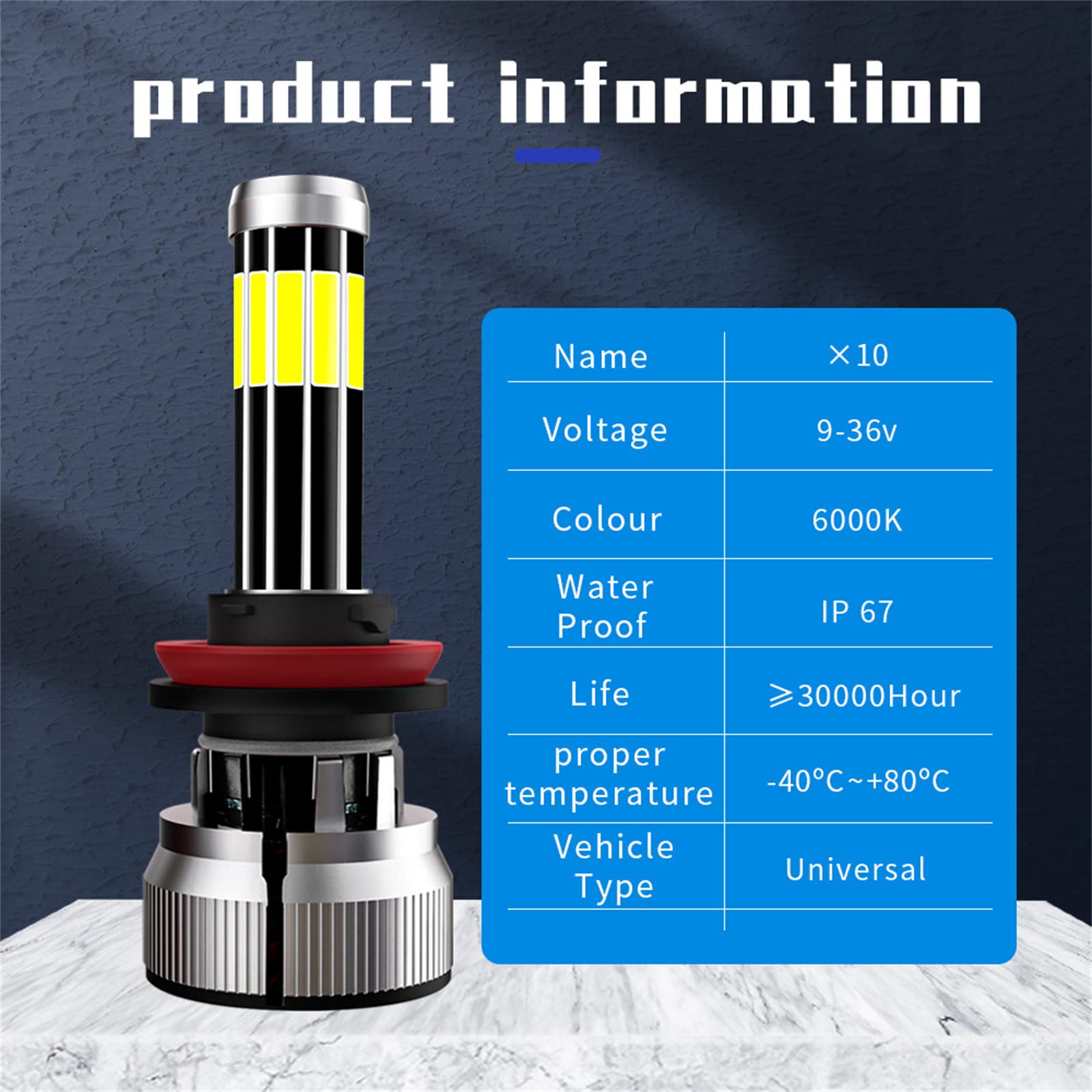 Bombillas LED Para Faros Delanteros, 10 Lados, 360 Grados, 50 W Por Juego, 12000 Lúmenes, Kit De Conversión De Faros LED Superbrillantes, 6000 K, Blanco Frío, Paquete De 2,9006