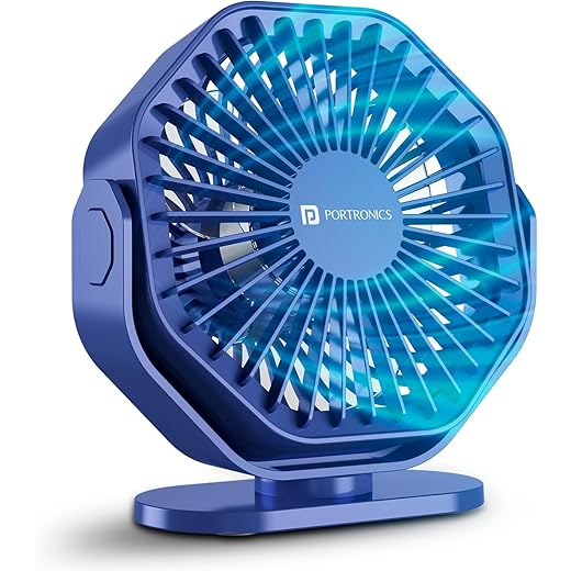 Portronics Chill On Mini Type C Powered Table & Hanging Fan