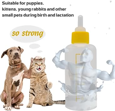 Puppy Kitten Bottle for Nursing, Newborn Baby Dog Cat Rabbit Feeding Feeder