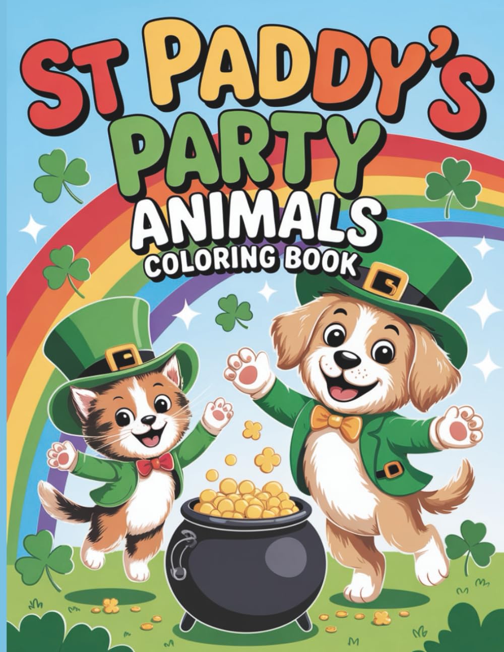 Saint Paddy’s Party Animals Coloring Book: Cute St Patrick’s Day Coloring Fun for Kids with Adorable Party Animals, Shamrocks, Rainbows and Lucky Irish Vibes