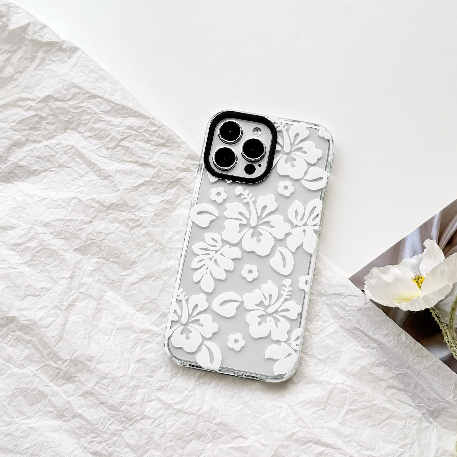NITITOP Compatible for iPhone 12 Pro Max Case Cute Flower Floral