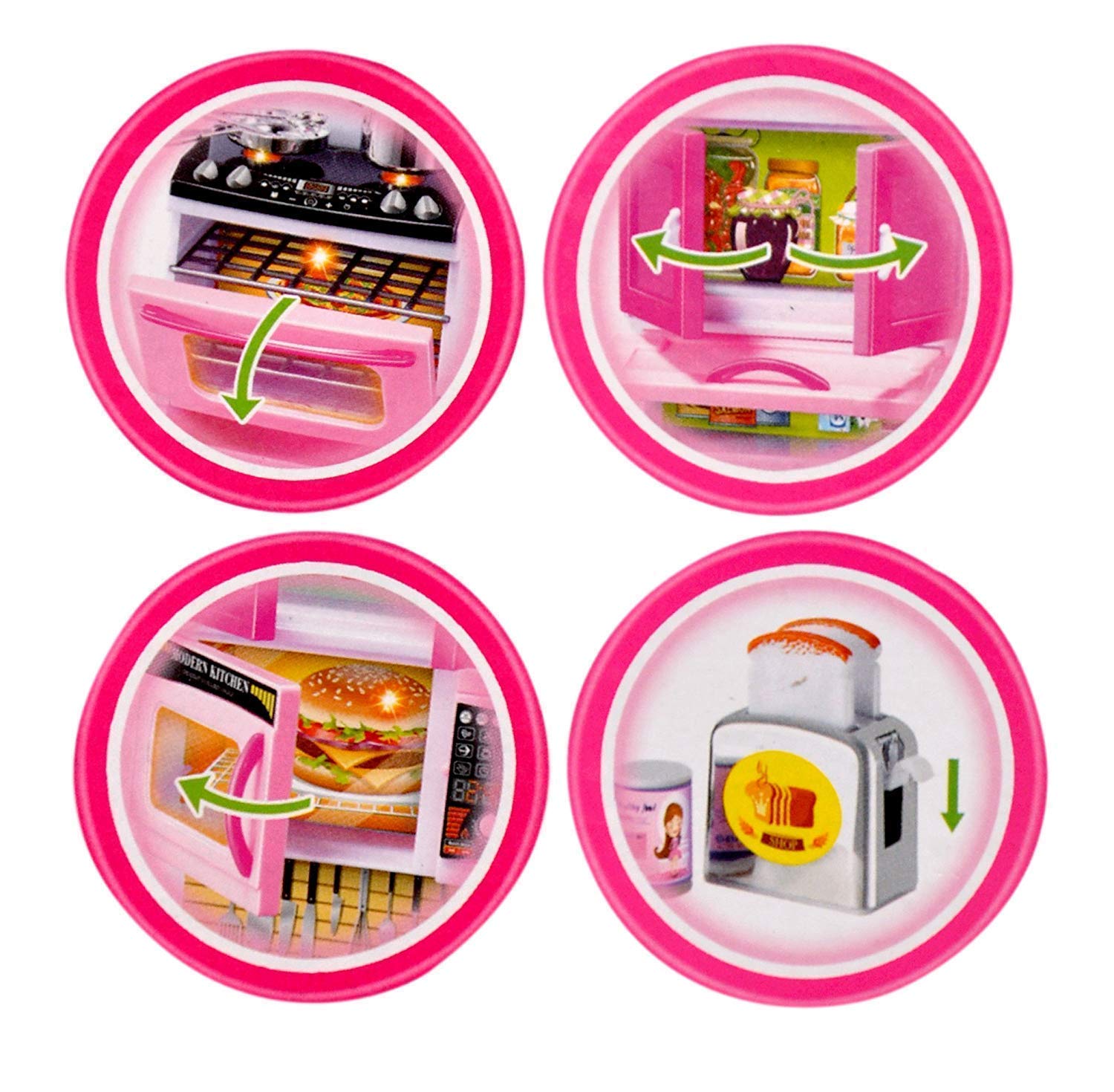 KING FORU Dream House Kitchen Set 4 Door Light & Sound for Kids - Kitchen Playing Set - Multicolor 1