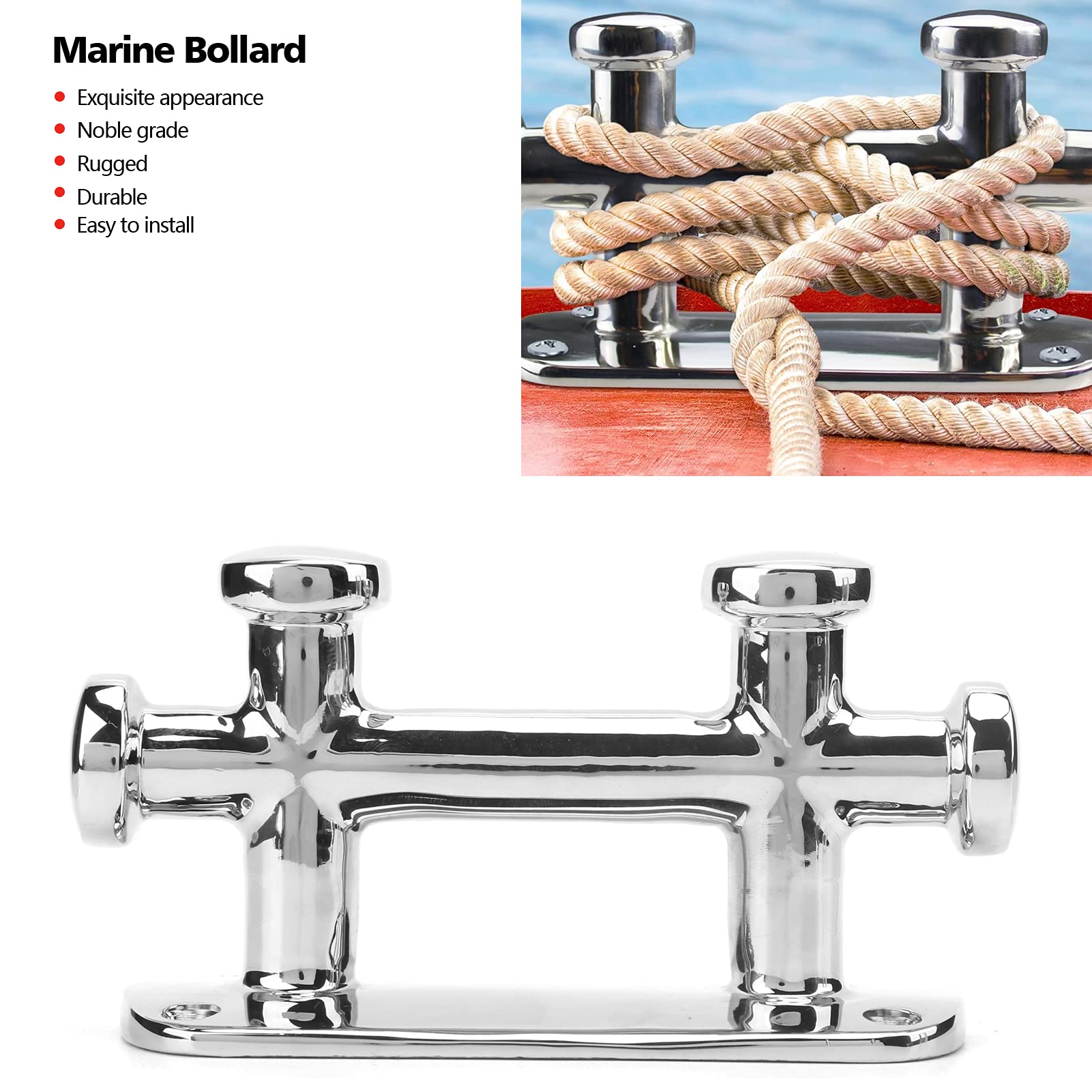 Ganci per Bitte da Ormeggio per Barche in Acciaio Inossidabile Marine Bitta a Doppia Croce Bitta per Barche per Yacht Motoscafi Dock da Pesca Corda da Ponte