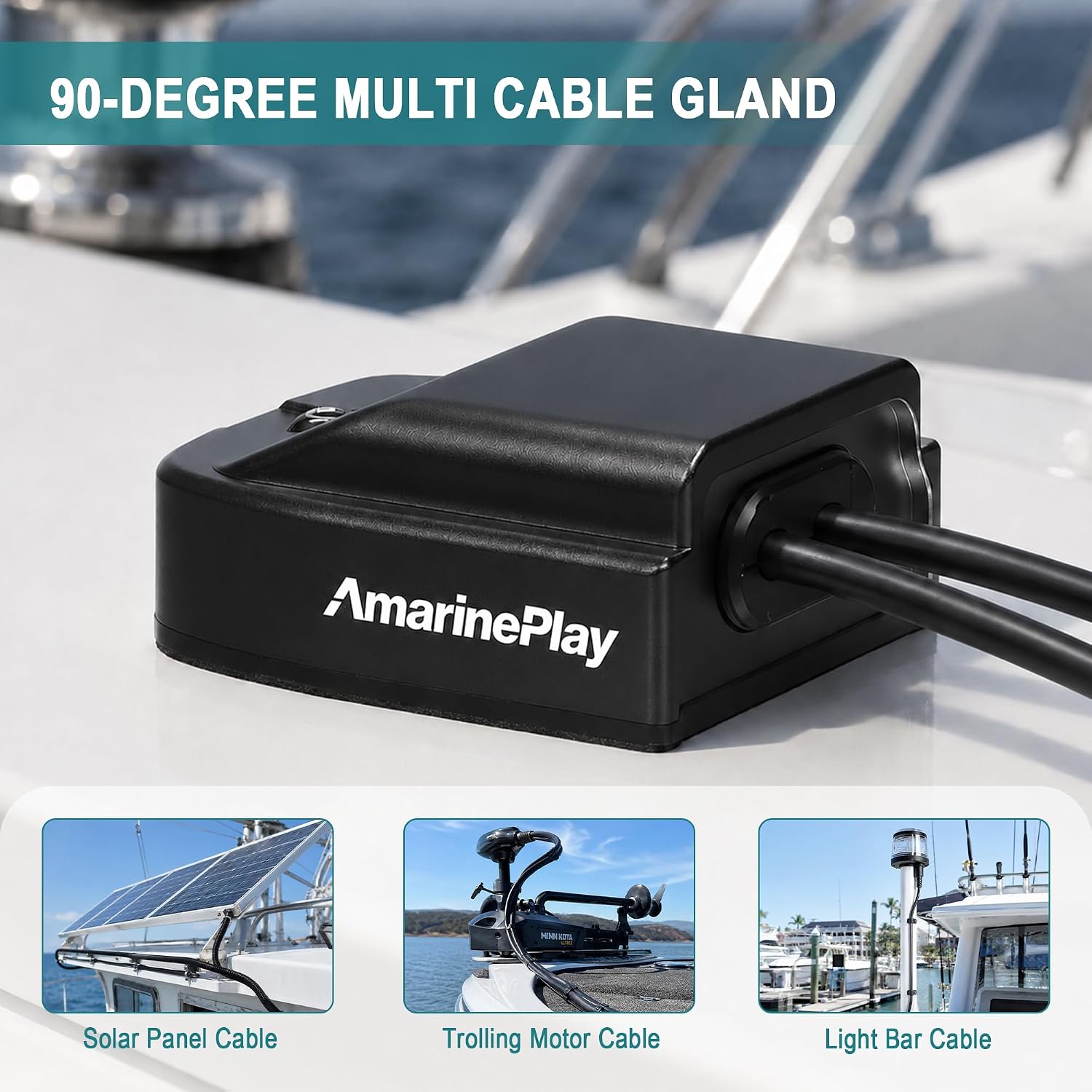Marine Cable Pass Through Waterproof Marine Cable Seal Cable Gland | Water Tight Seal Marine Cable Gland for Through Boat Deck Hull&RV Roof,Boat Deck Seal Solar Starlink Cable Clam