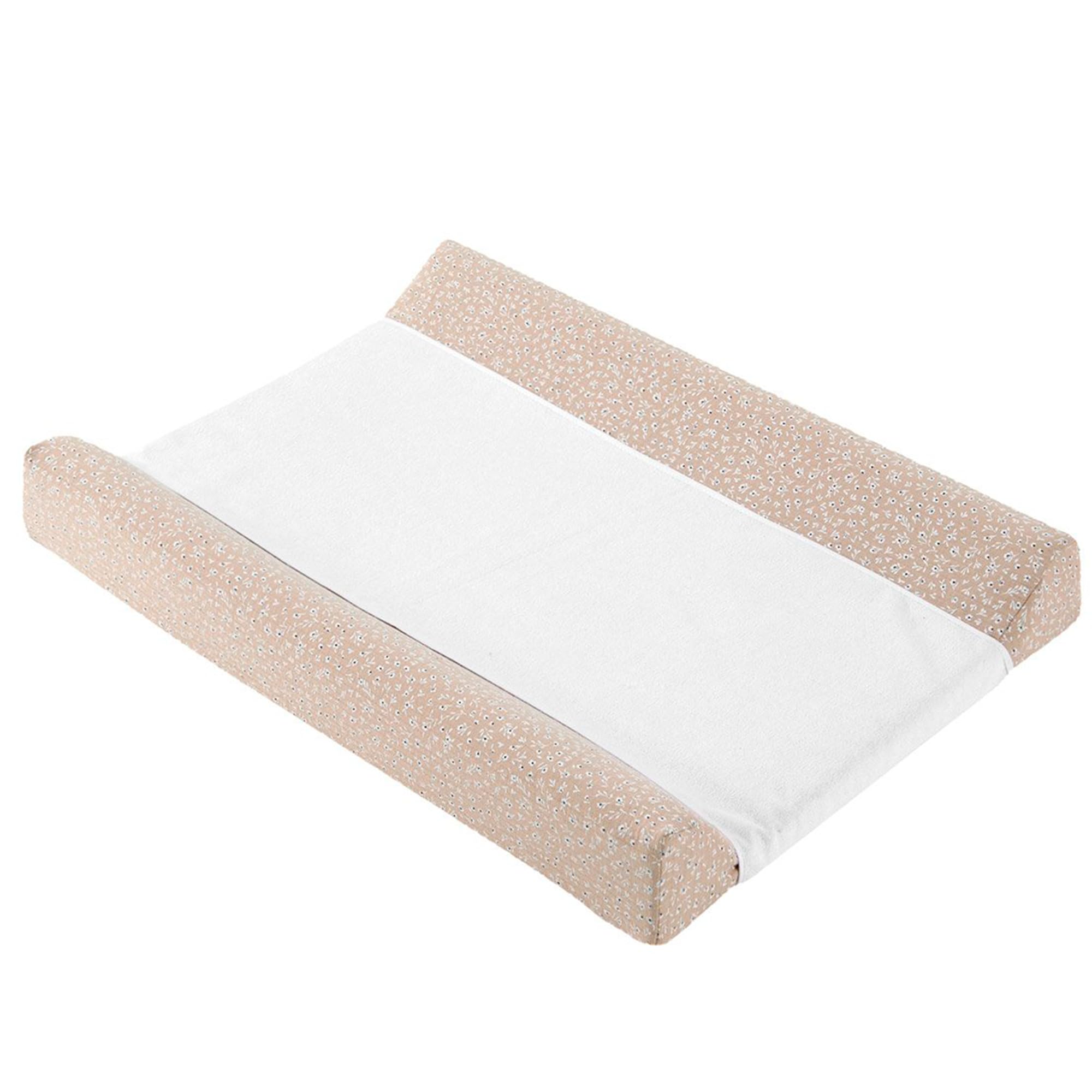 CAMBRASS Cambiador Bañera Bebe Acolchado de Algodon Impermeable y Ergonomico para Comoda o Cama 50x70x9 cm Rustic Rosa