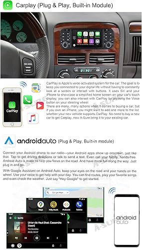 Miniatura 4 de ASURE Android 12 3GB+32GB coche estéreo pantalla táctil navegación unidad para Grand Cherokee Wrangler Liberty Dodge Chrysler Radio con Carplay