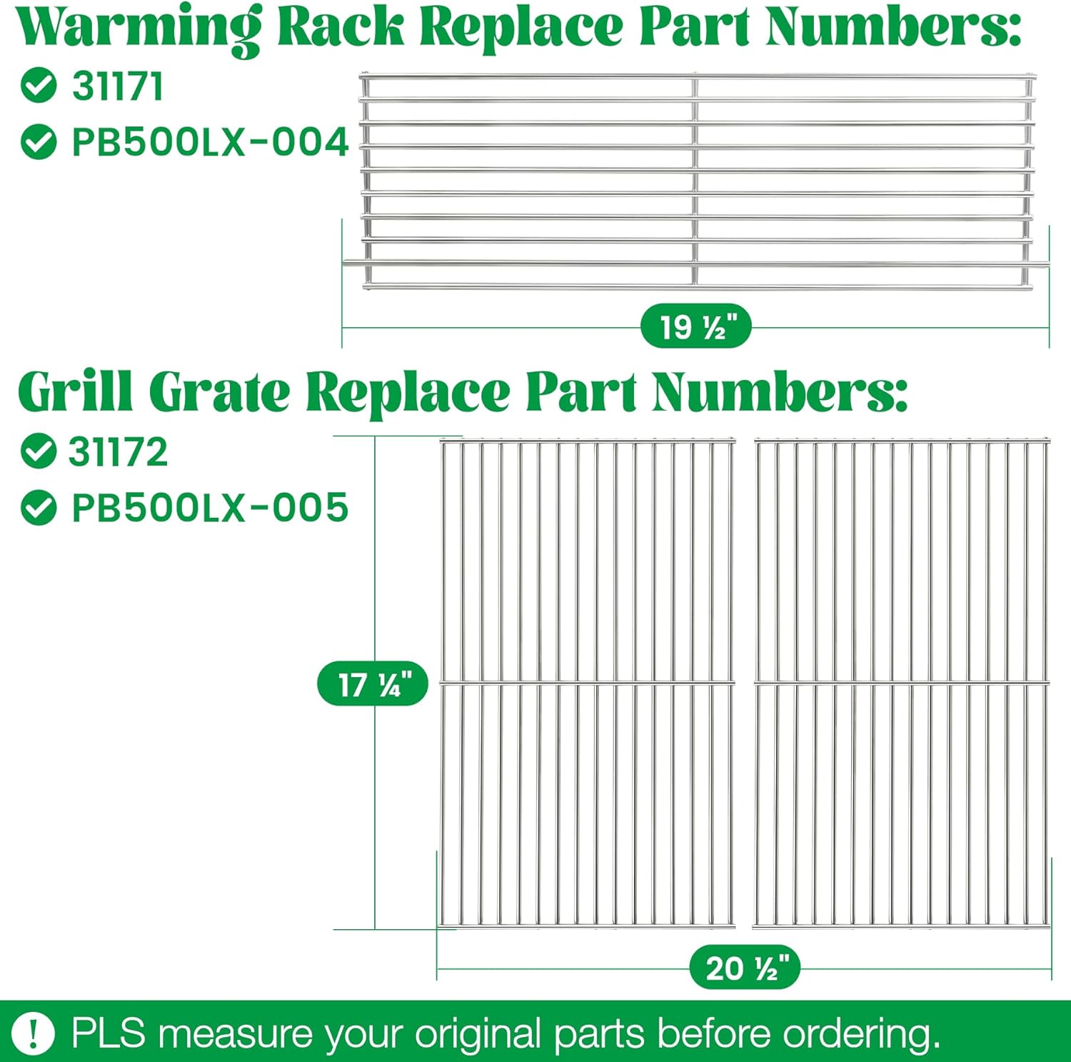 Warming Rack for Pit Boss Lexington Grill Cooking Grates Upper Grid Pitboss 500 540 Series Wood Pellet Smoker Replacement Parts Stainless Steel Grilling BBQ Accessory