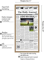 Vista 2 de Americanflat Marco de periódico de 11 x 22 pulgadas con plexiglás pulido, exhibición para artículos de medios variados, colección de firmas, marco