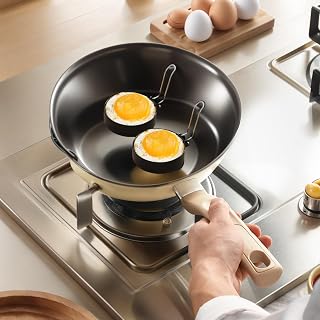 2Pcs Nonstick Pan & Griddle Compatible with Egg Rings - Stainless Steel Egg Poaching Rings Set 3inch