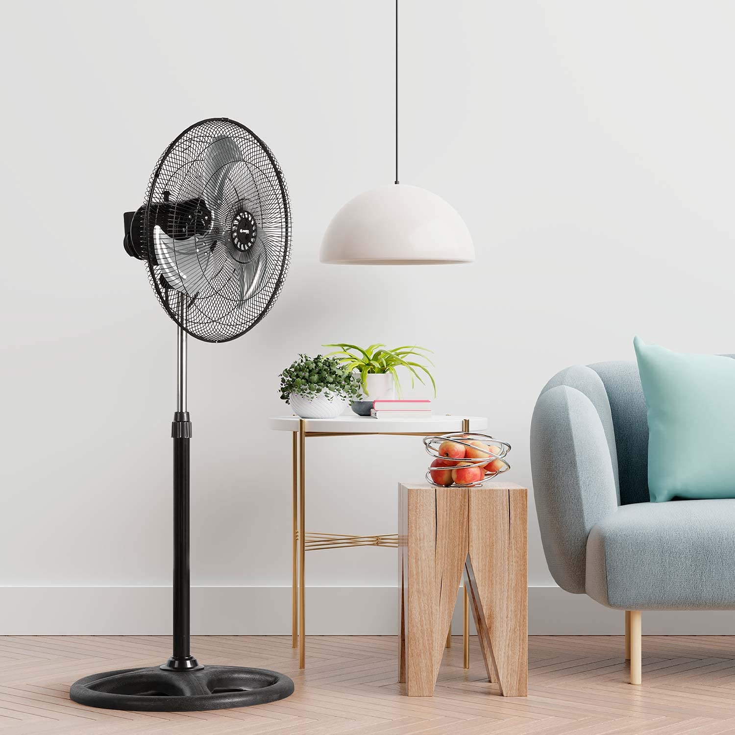 RAYDAN 0 Ventilador de Pie, 45cm 75W, 75 W, 3 Velocidades, Negro
