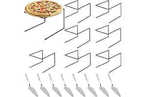 Upgraded 16-Piece Pizza Trays and Pie Server Set: Tabletop Food Platter Trays...