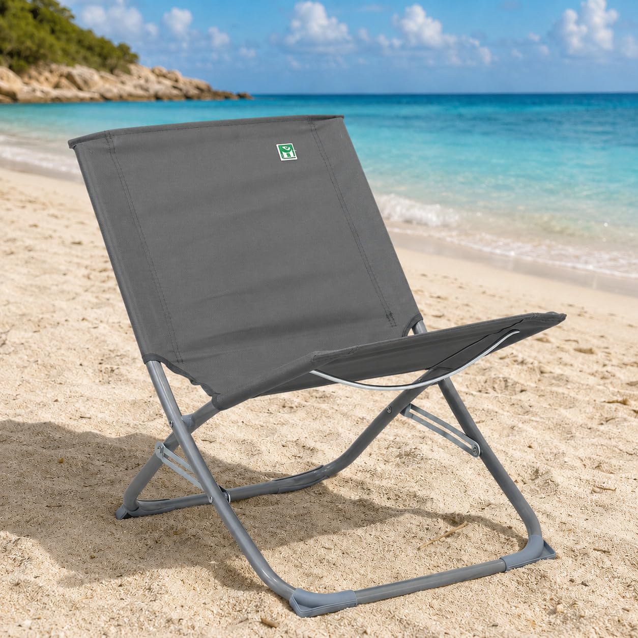 Totò Piccinni Spiaggina BEACH in Acciaio e Telo in Poliestere (Grigio 4Pz)
