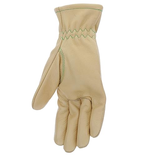 Miniatura 5 de John Deere JD84014-WSM Women's Water Resistant Leather Gloves, Abrasion Resistant, Tan, SmallMedium