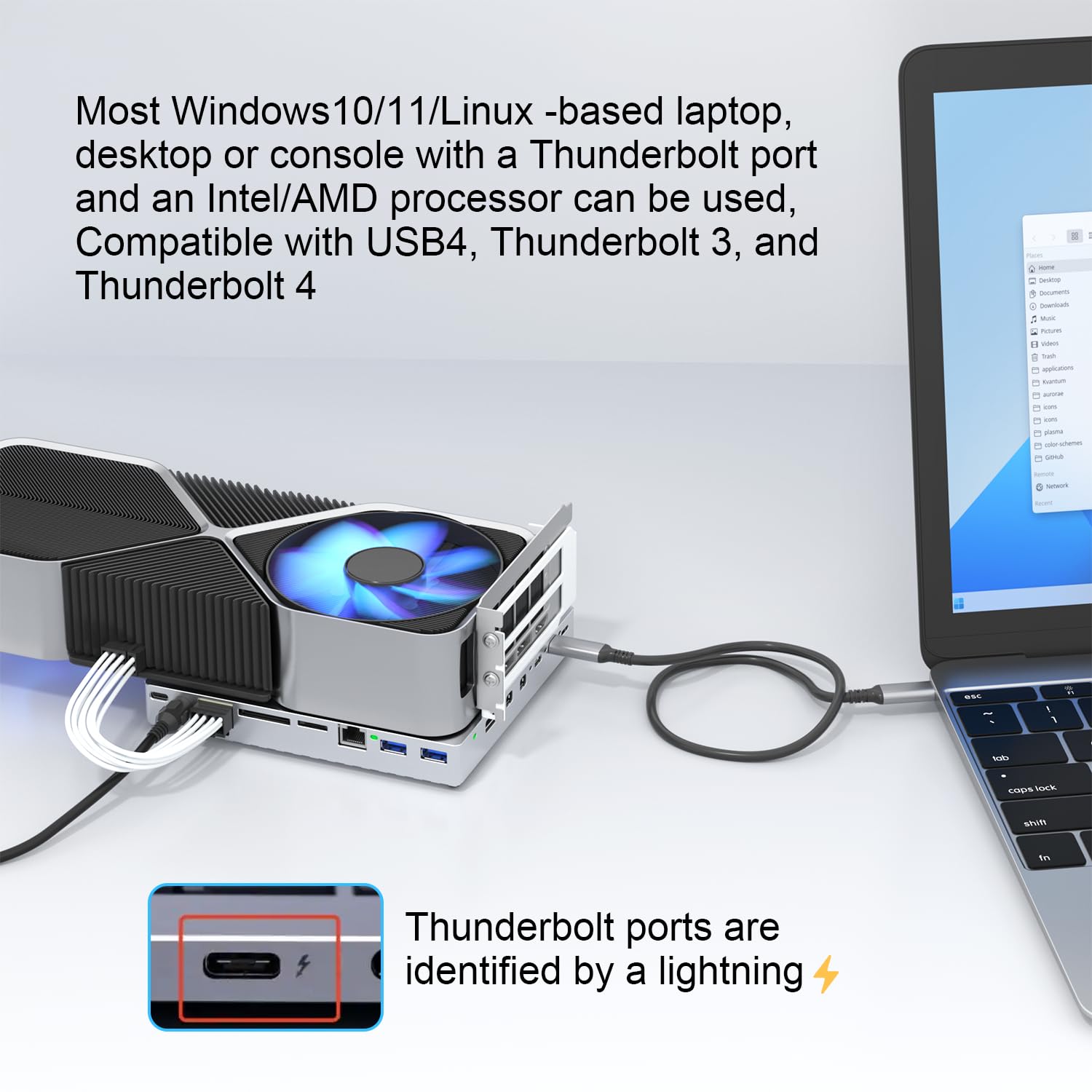 Amazon.com: PCIE 3.0 x16 24Gbps Thunderbolt eGPU Dock, Cable