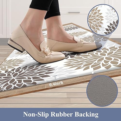 Miniatura 149 de HEBE Kitchen Mat 20"x71" Anti Fatigue Floor Mat Runner Non Slip Kitchen Mats for Floor Waterproof Kitchen Rugs and Mats Ergonomic Cushioned Comfort