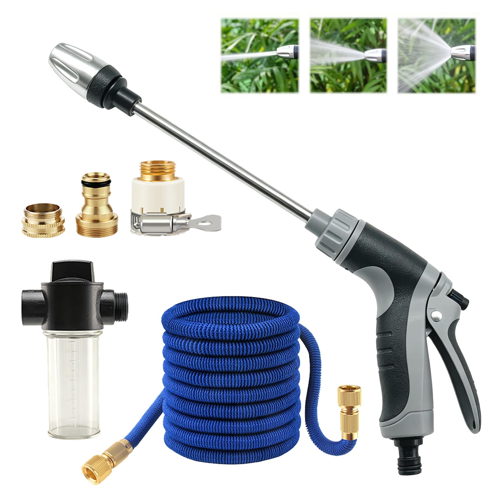 Photo 1 of Aquoxis Pressure Washer Gun, High Pressure Jet Hose Nozzle, 3 Spray Modes Handheld Pressure Washer Nozzle for 3/4" Garden Hose, Watering Sprayer for Cleaning Yard Patio Car Pets, Easy to Install (B)