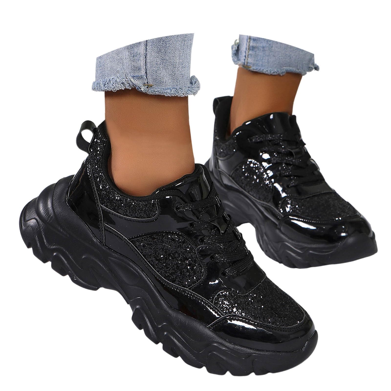 Pailletten Sneaker Damen Glitzer Knöchelhohe High Top Elegant Hochzeitsschuhe Turnschuhe Bequem Plateau Glitzerschuhe Damenschuhe Schuhe Party Karneval Festival