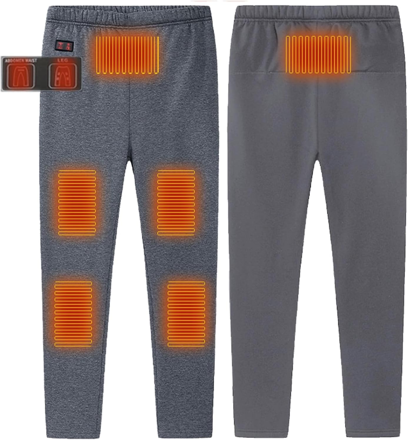 Heated Pants for Men, Womens Thermal Underwear Pants, Fleece Lined Long Johns Base Layer Bottom, No Battery