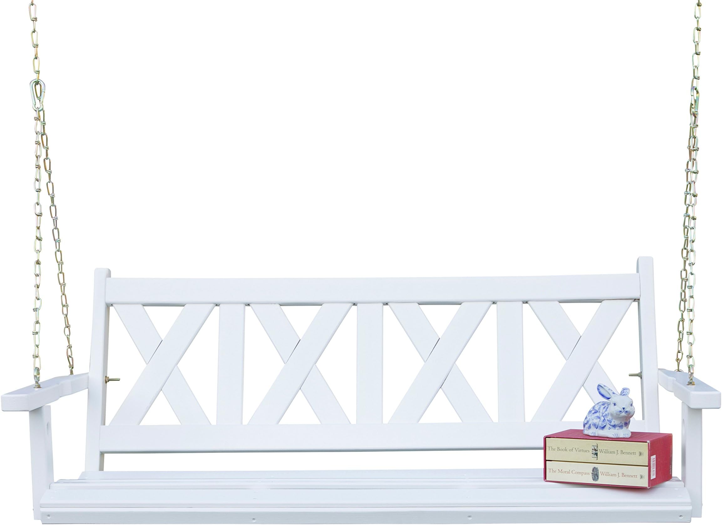 Porchgate Amish Made Haven 5ft. White Porch Swing