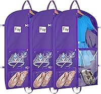 Vista 12 de Bolsa de ropa de baile transparente Zilink para niñas adolescentes, bolsas de baile para bailarines y adolescentes con 5 bolsillos transparentes