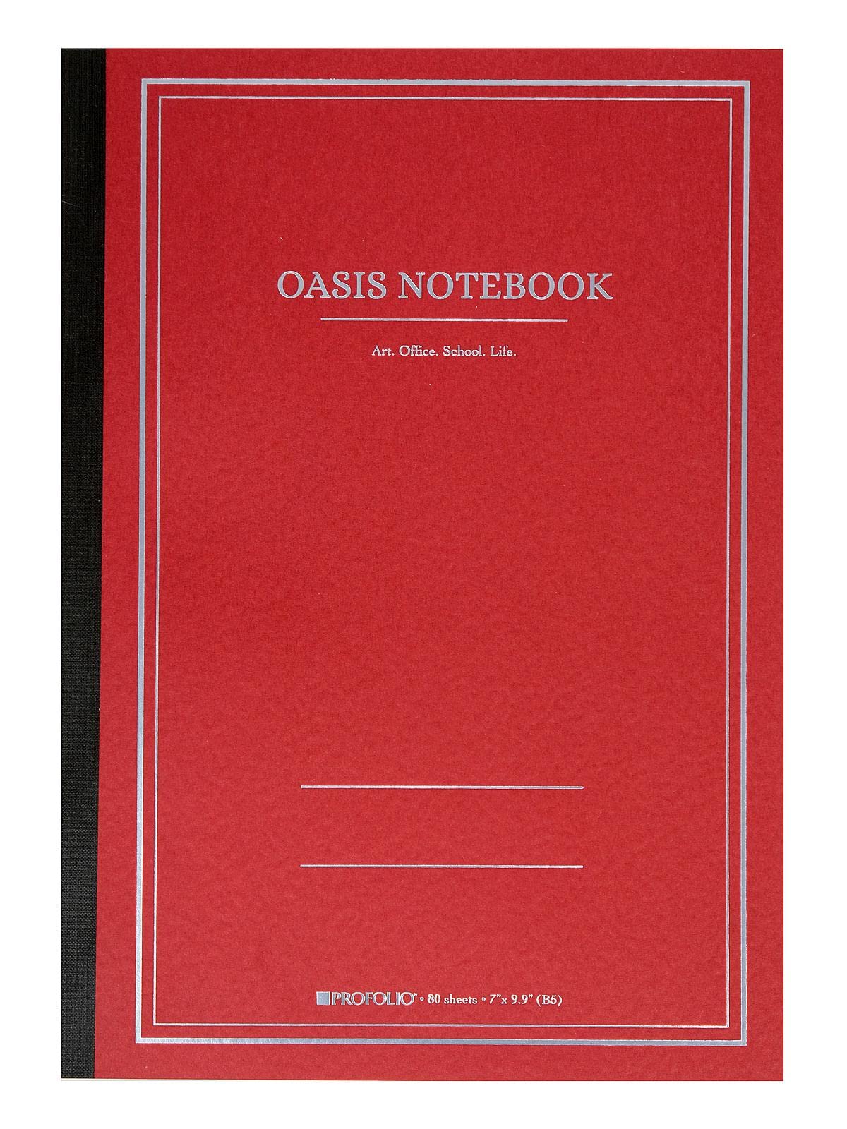 Itoya Profolio, Oasis Notebook, Brick Red, Large B5, 6.9 x 9.8 inches, OA-LG-BR