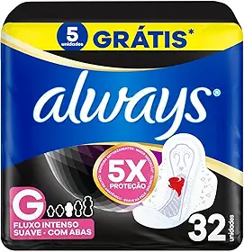 Absorvente Always Noites Tranquilas Suave com Abas - 32 unidades, multi-color