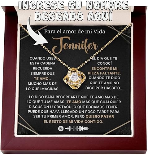 Un Regalo Unico Para El Amor De Mi VidaCollar Y Mensaje - Cadena De Oro Para Mujer 14k, Collar De Oro Para Mujer, Cadenas Para Parejas, Regalo De