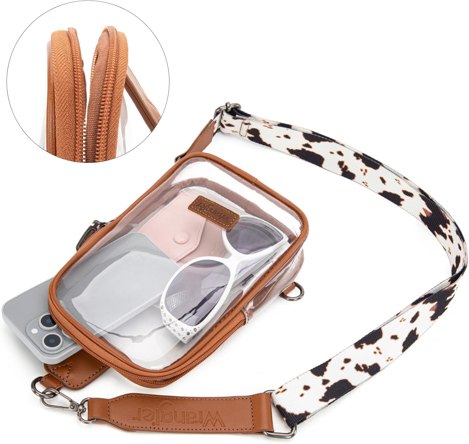 Wrangler Crossbody Clear Sling Bags for Women Stadium Approved Cross Body Purse for Sports Events Concerts