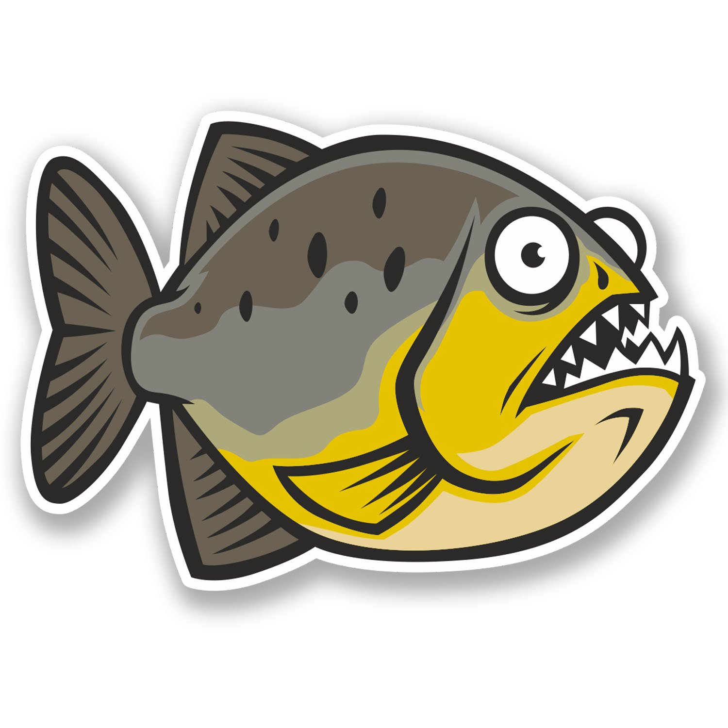Destinationvinyl Multi 2 X Piranha Fish Vinyl Sticker Decal Bike Laptop Car Bike Helmet Scary Fun #4651 (10Cm Wide X 7Cm Tall)