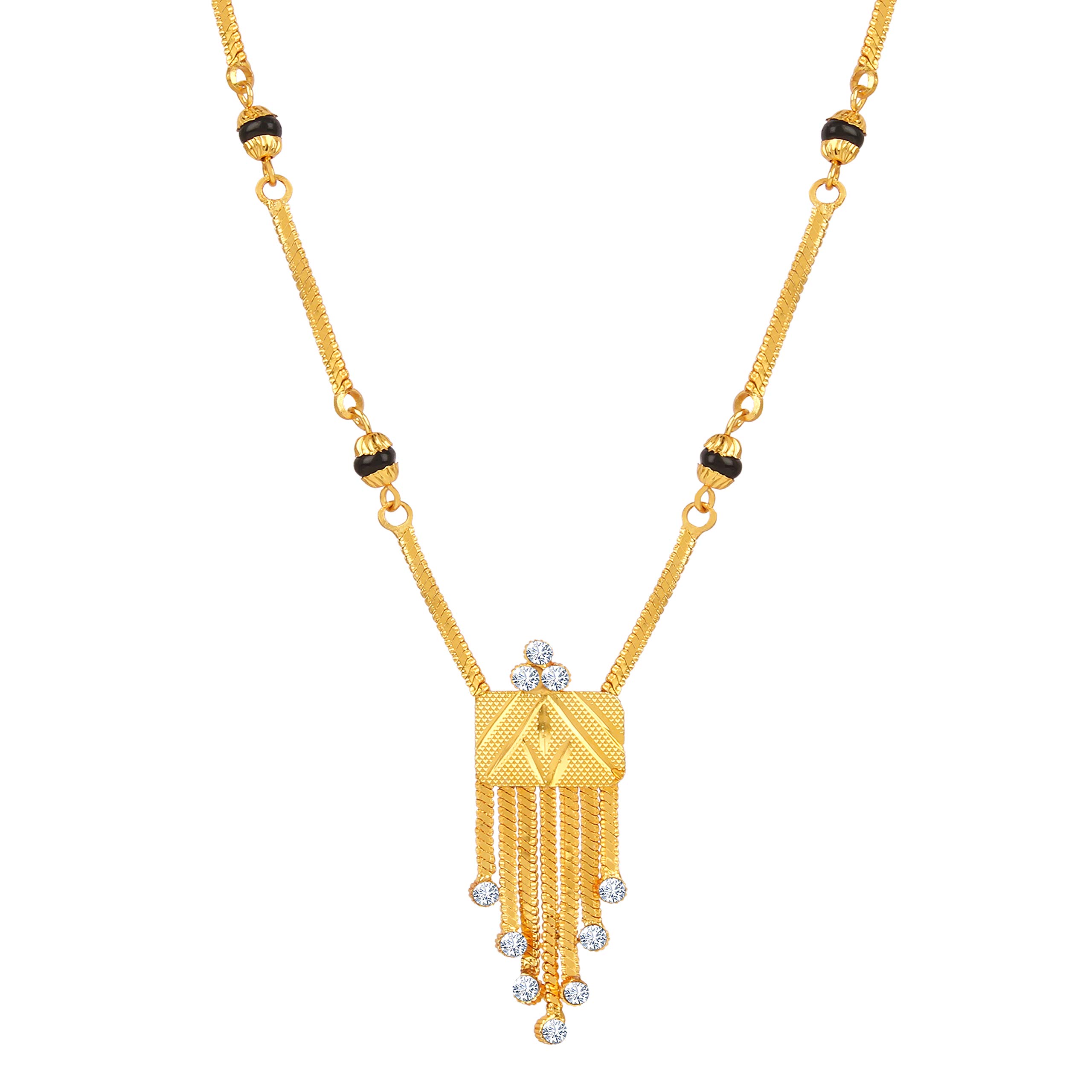 Fashion Frill Exclusive Mangalsutra Tanmaniya Nallapusalu Necklace Pendant Black Bead Golden Chain Mangalsutra For Women (B08WX7DZY8) Amazon Price History, Amazon Price Tracker
