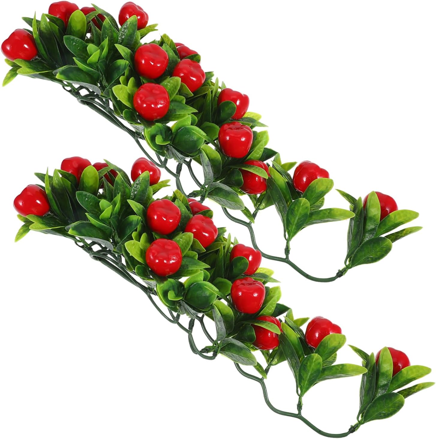 Artificial Hanging Fruit String 2Pcs Faux Fruit Vine Green Leaves for Home Decor for Wall Decoration and Party Supplies Vibrant Simulation
