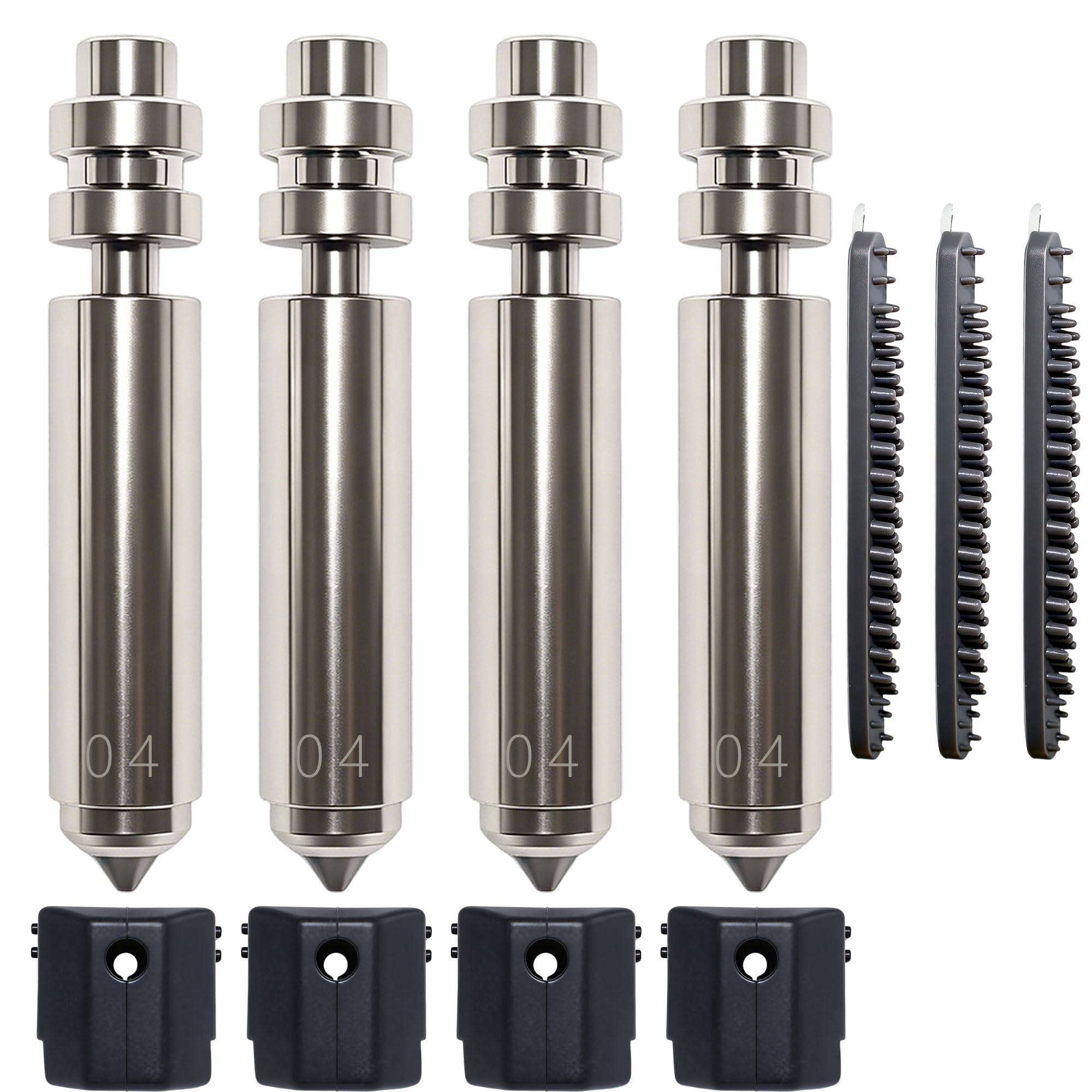 4 Stück Düsen für Kobra 4/Kobra X, 0,4 mm 0,4 mm 0,4 mm 0,4 mm, integriertes Düsenset aus gehärtetem Stahl, Schnellwechsel-Hotend-Kit mit 4 Silikonsocken und 3 Reinigungsbürsten