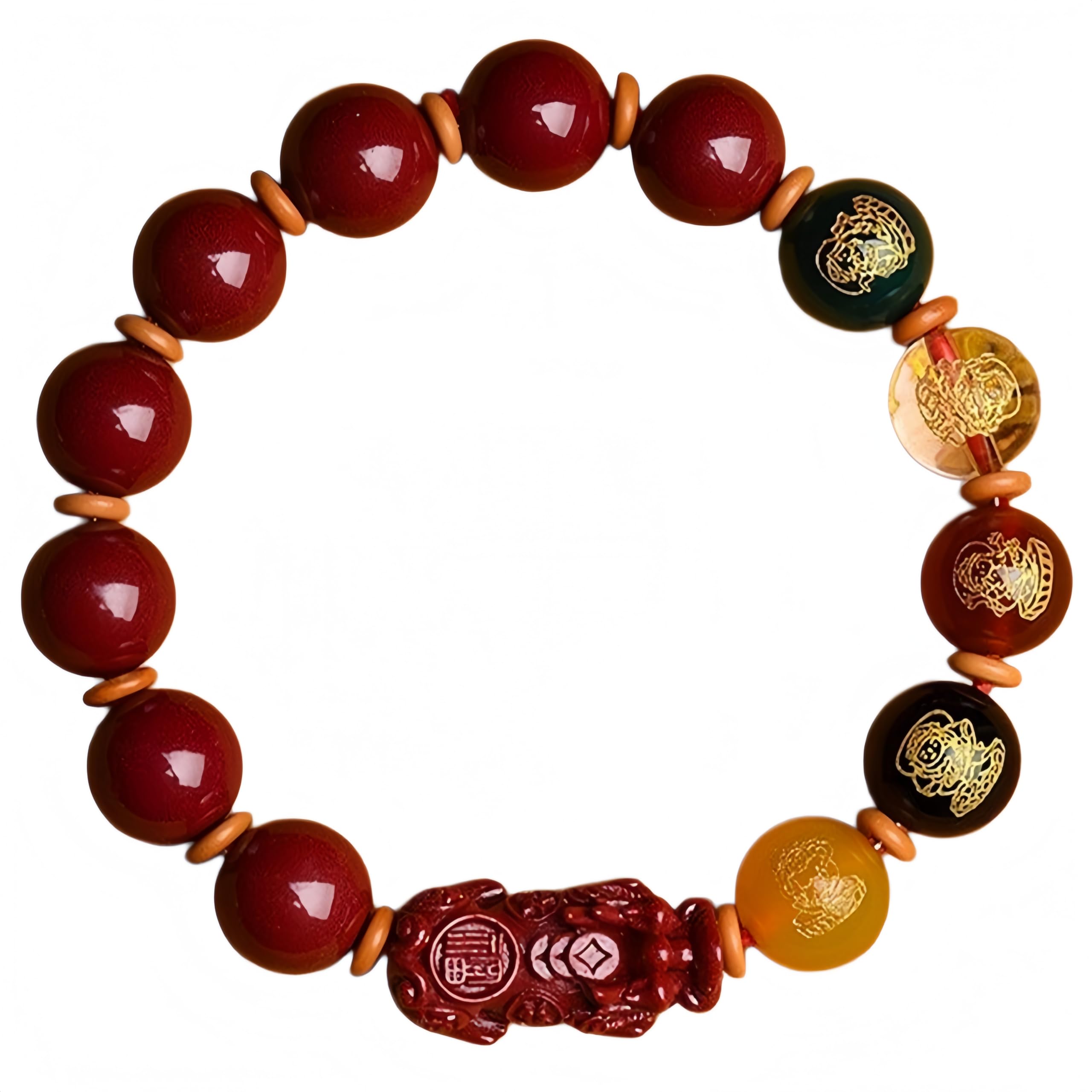 Bracciale Elastico Bracciale In Cinabro Rosso Scuro