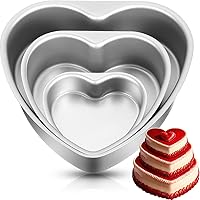 Vista 1 de Mifoci 3 moldes de aluminio con forma de corazón para tartas, molde para hornear en forma de corazón, para bricolaje, cocina, boda, fiesta