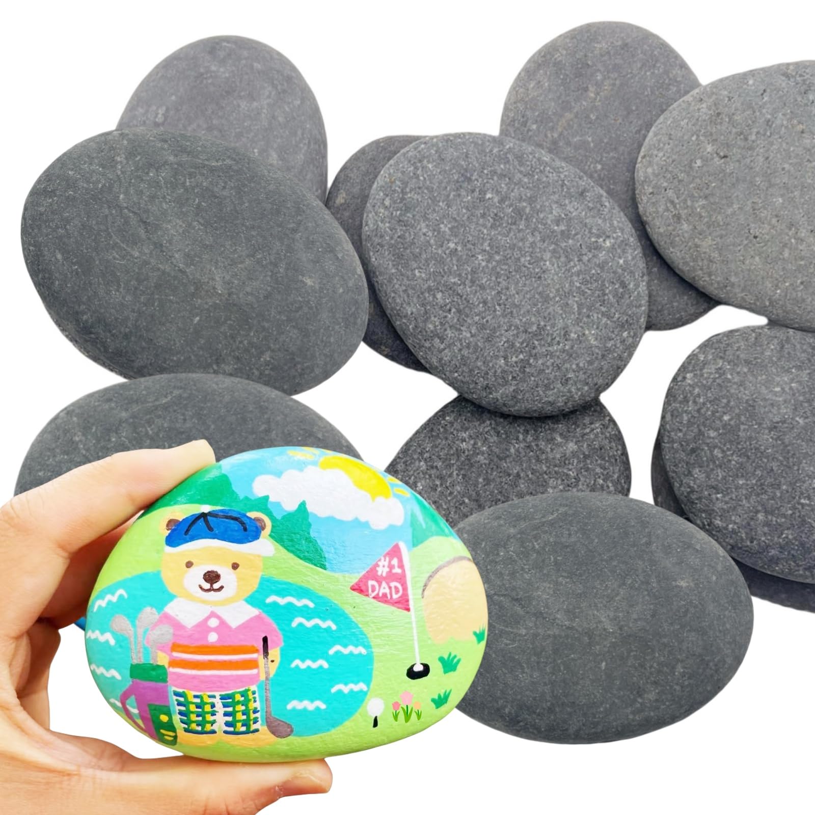 Rocas de río de 3 a 4 pulgadas planas para pintar solucion a superficies rugosas de manualidades