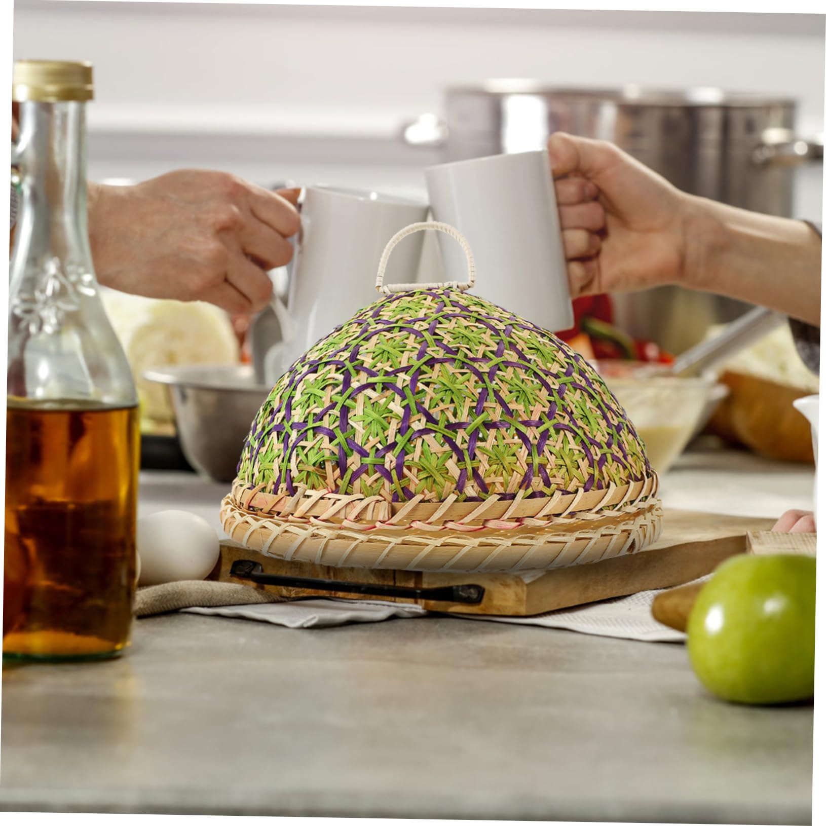 1 Set Meal Cover Dining Table Food Cover Woven Food Tent Reusable Food Covers Woven Tray and Dome for Foods Outdoor Food Covers Food Net Food Protection Tent Food Covers for Home