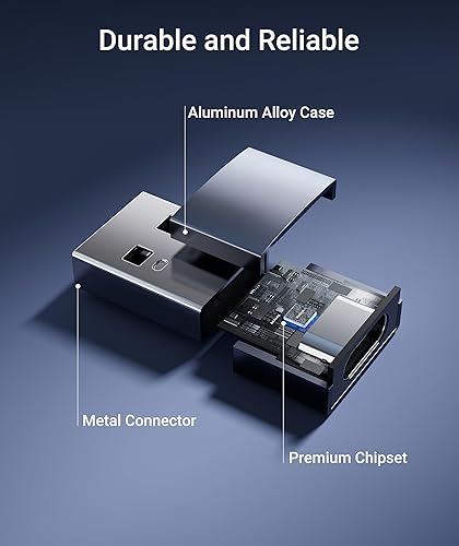 Vista 4 de Syntech Adaptador USB C hembra a USB macho, paquete de 3 [artículos imprescindibles de viaje, aluminio] adaptador USB C a USB, cable de carga tipo