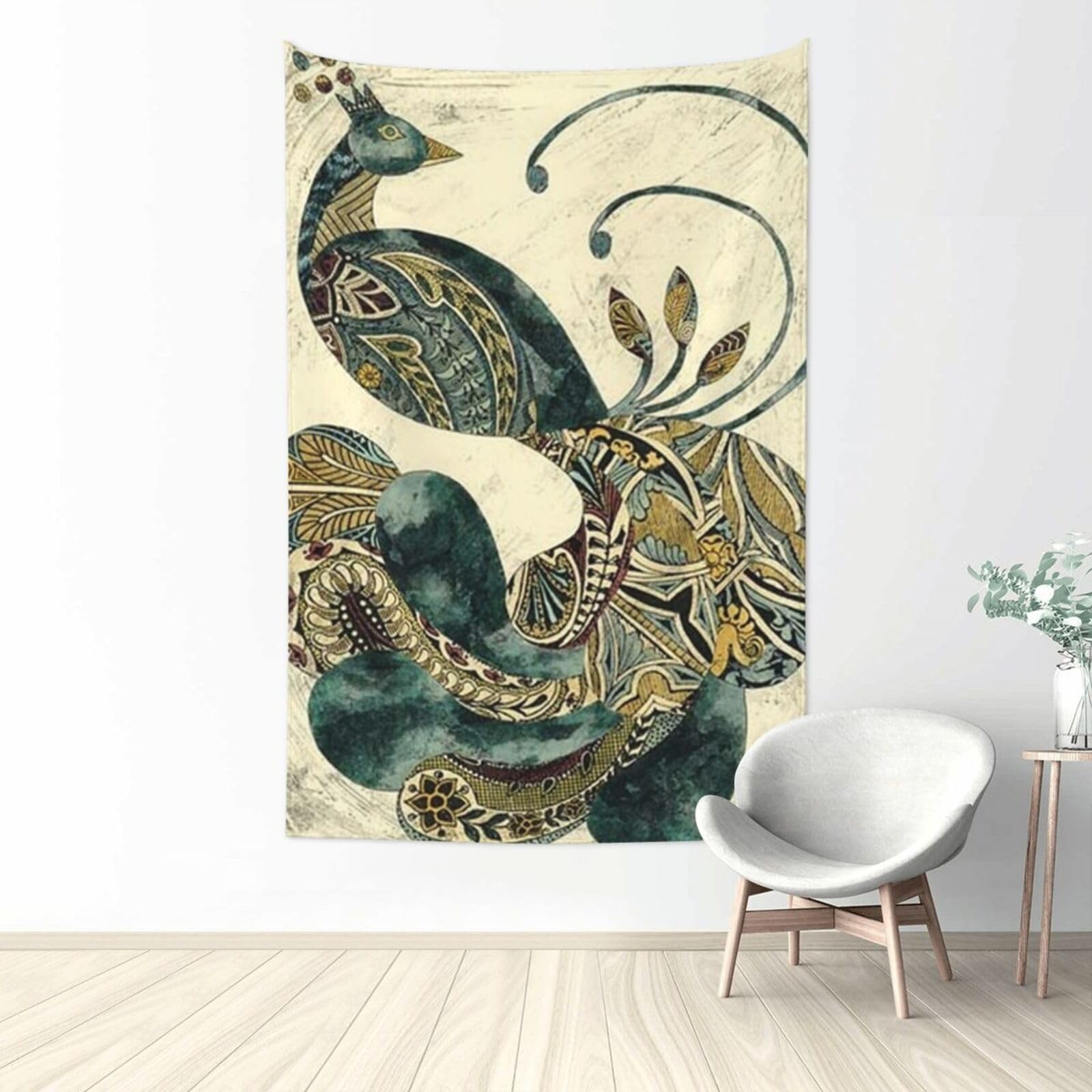 GSGCSBYMLG Peacock printed tapestry 60x40in Aesthetic tapestry Wall decoration