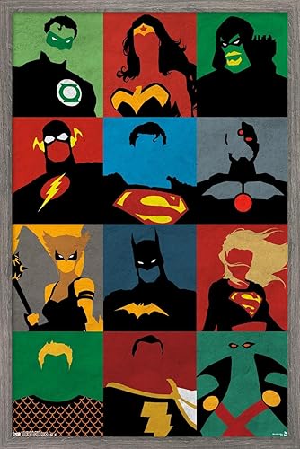 Trends International DC Comics - Liga de la Justicia - Póster minimalista de pared 22375 x 34 pulgadas versión sin marco