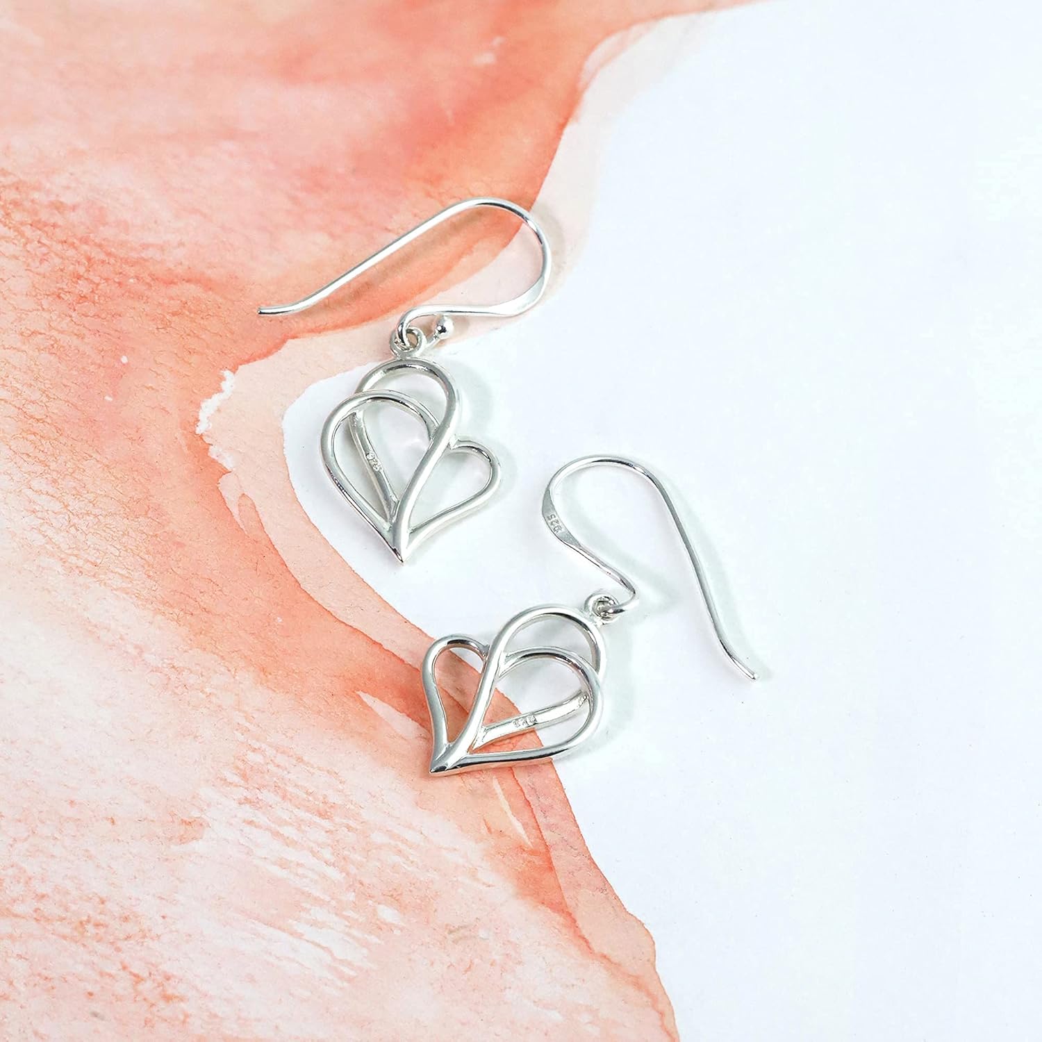 Boma Jewelry Sterling Silver Polished Twisting Heart Dangle Earrings - Image 6