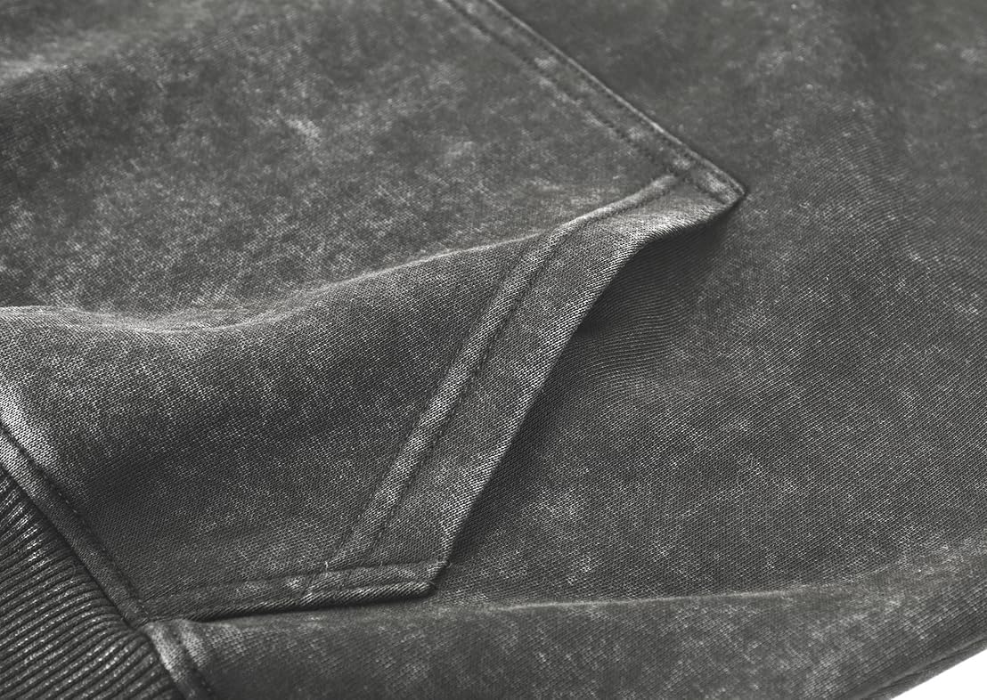 Chaos World Mens Hoodie Oversized Acid Wash Hoodies Vintage Distressed Pullover Sweatshirts Streetwear - Image 3