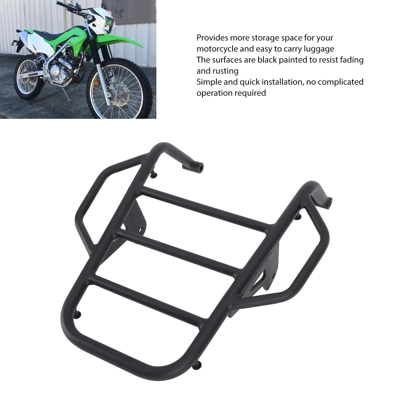 Motorcycle Luggage Rack, Bastidor de Carga de Motor de Alta Capacidad de Carga Ratrista de Carga de Bicicleta de Carga, Conjunto de Estante Trasero de Alta Resistencia