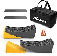 Nilight Nivelador RV - Pacote com 2 blocos de nivelamento de campista suporte de rampa eixos duplos, até 16 kg, sistema de nivelamento de acessórios de RV rápido para trailer de viagem, motorhome -