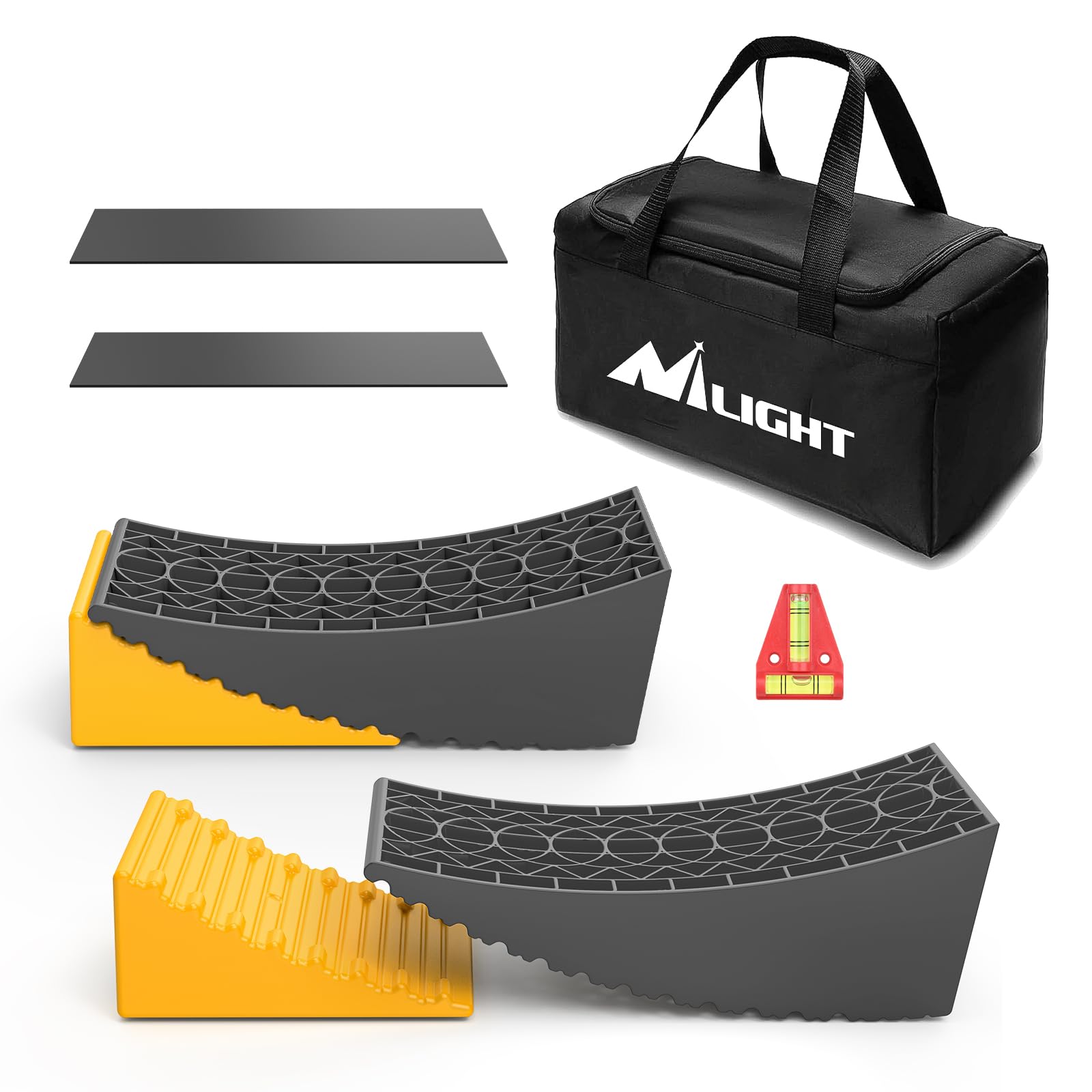 Nilight RV Leveler - 2 Pack Camper Leveling Blocks Ramp Support Dual Axles, Up to 35,000lbs, Fast RV Accessories Leveling System for Travel Trailer,